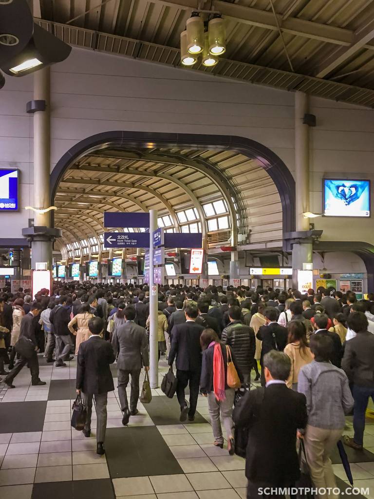 tokyo subway station packed with salarymen - 43