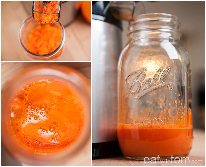 how to juice carrotw with hurom juicer and mason jars