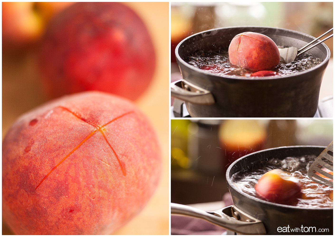 Peach quinoa crumble dessert recipe -How to peel peaches for peach cobbler crisp crumble
