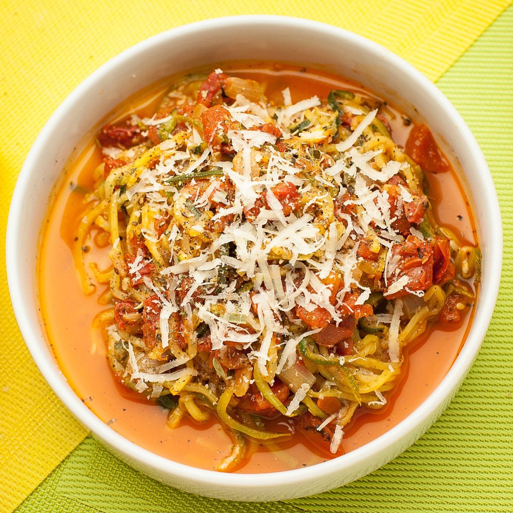 Spiralized Zucchini with Fresh Spaghetti Sauce Recipe – Paleo “Noodles”