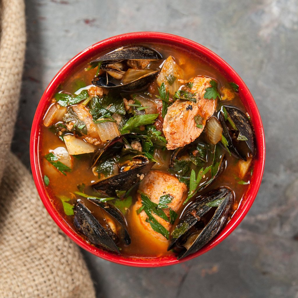 Summer Seafood Stew Recipe with Salmon and Mussels