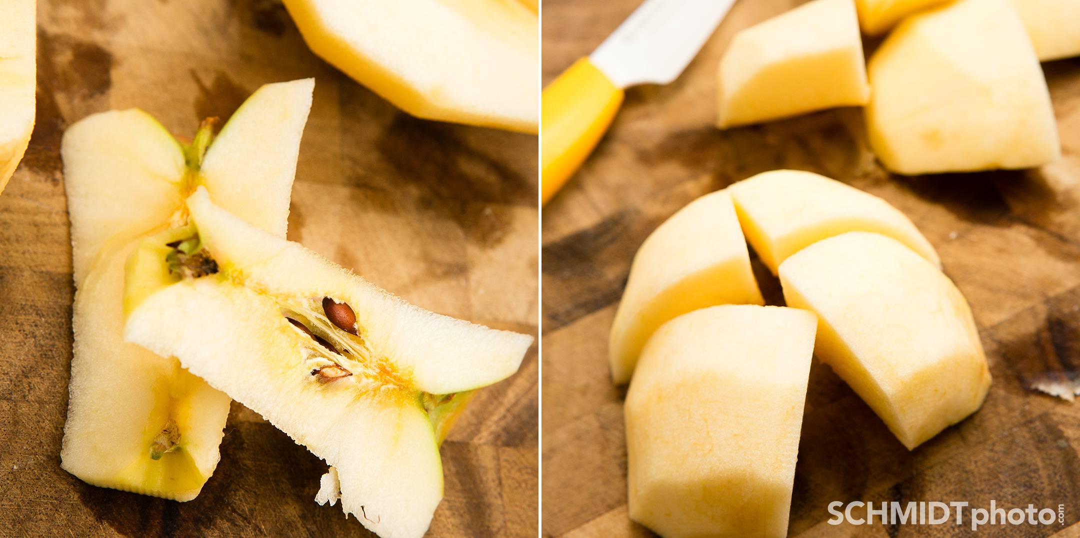How to cut up apples for homemade applesauce easy
