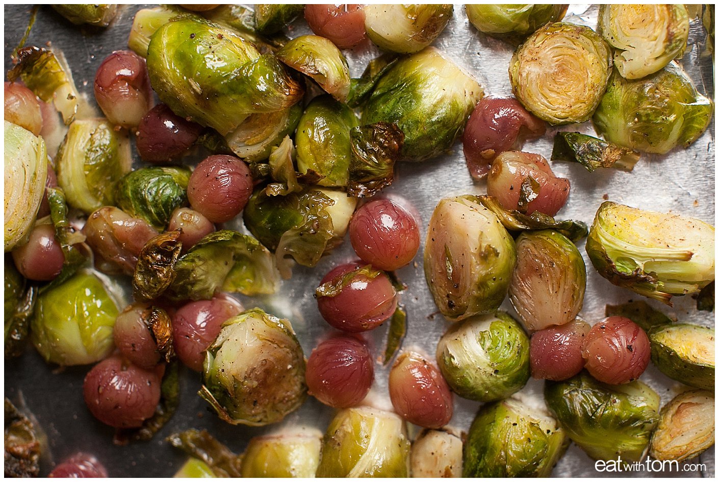 red seedless grapes with brussels sprouts healthy and delicious recipe by eat with tom