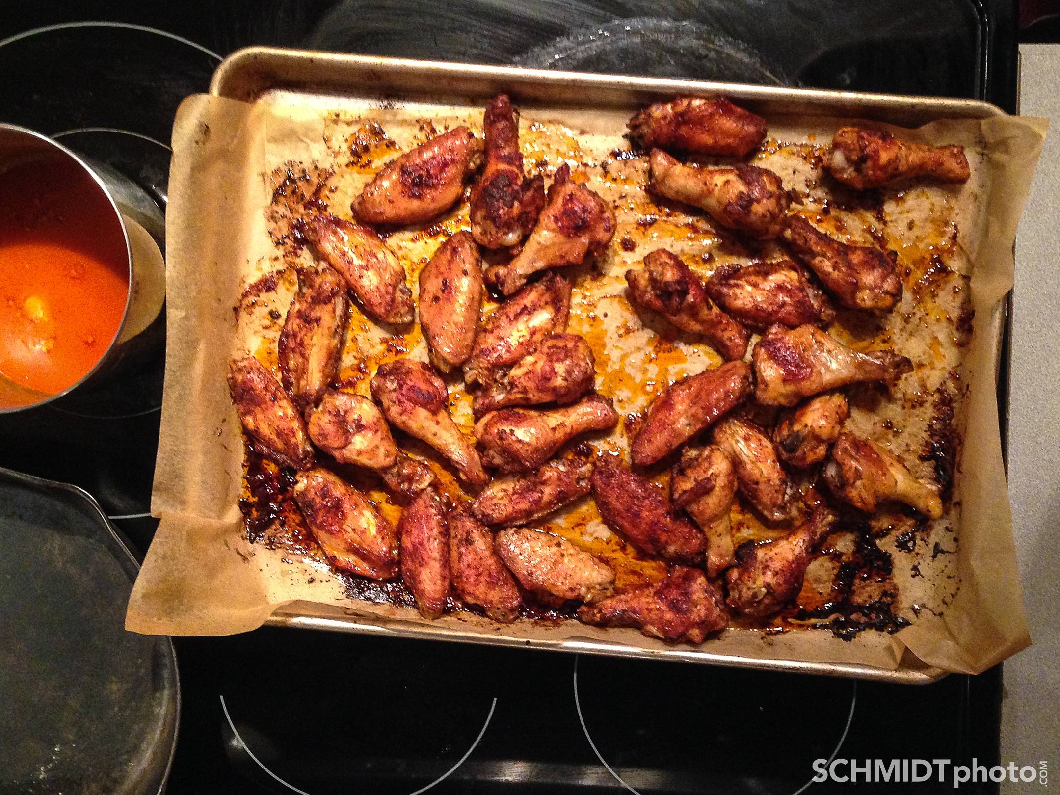 Hot wings chicken oven roasted tom schmidt photo